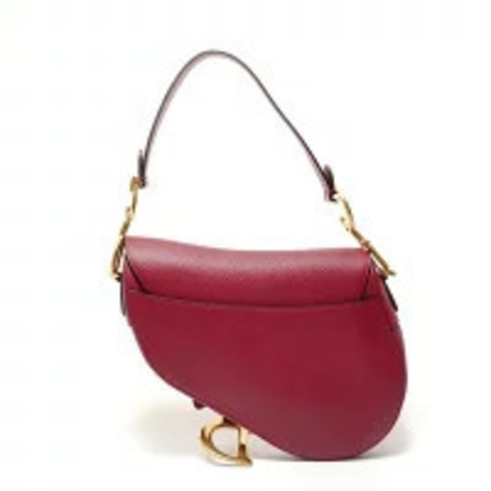 Christian Dior Saddle Leather Shoulder Bag Red